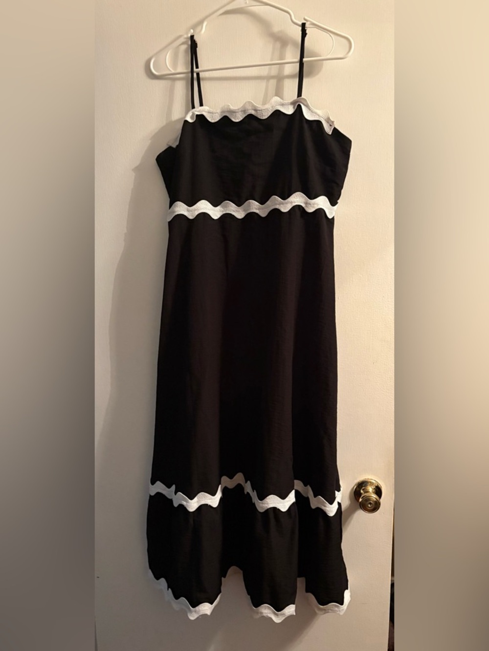 Cute Ric Rac Zigzag Patterned Dress with Straps in Perfect Condition